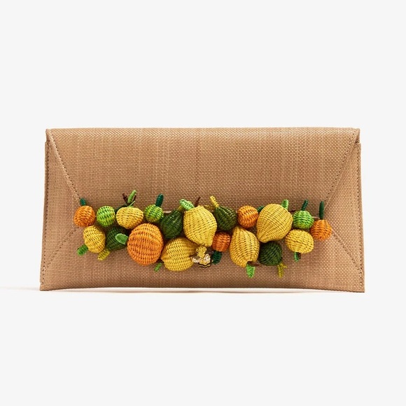 Aquazzura Citrus Punch Raffia Clutch - Picture 1 of 5